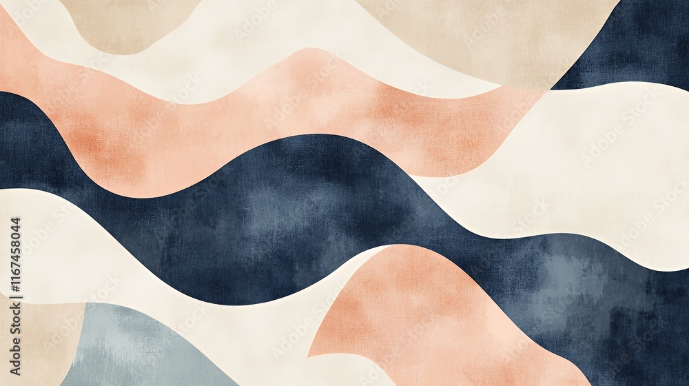 Poster abstract watercolor wave pattern design
