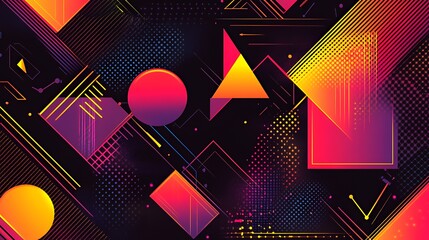 Abstract Geometric Design With Vibrant Colors And Shapes