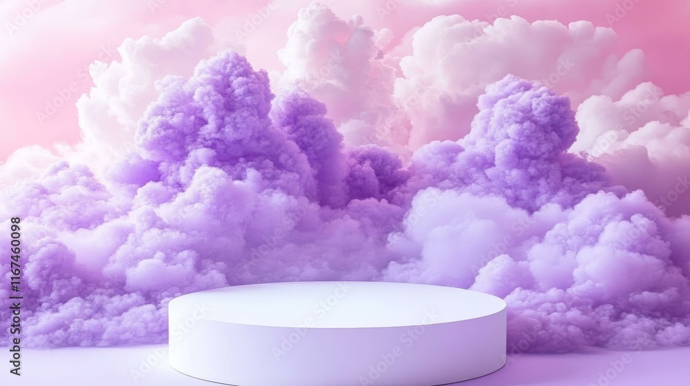 Poster abstract cloud scene with product display
