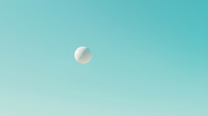 Golf Ball Soaring Through Clear Blue Sky - Embracing the Thrill of the Game