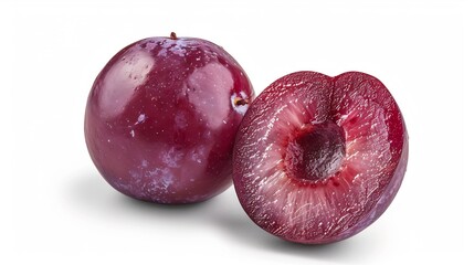 Fototapeta premium Juicy Red Plums: A Delightful Duo
