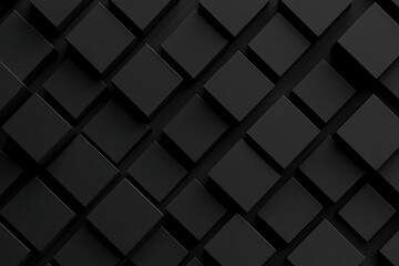 Abstract Geometric Pattern of Black Squares
