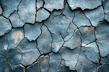 Obraz premium top view of ground cracks resembling an earthquakes devastation showcasing damaged land surface textures the striking fissures evoke a sense of destruction and natural force