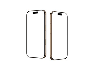 Stylish Smartphone Mockup template - Desert Titanium, Perfect for App Presentation, Transparent Background and Blank Screen