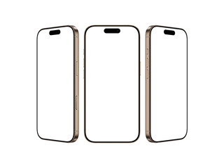 Stylish Smartphone Mockup template - Desert Titanium, Perfect for App Presentation, Transparent Background and Blank Screen