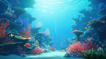 Fototapeta premium Stunning Underwater Coral Reef Scene