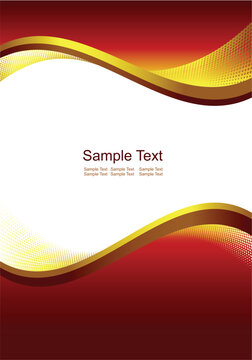 Vector abstract red and gold background