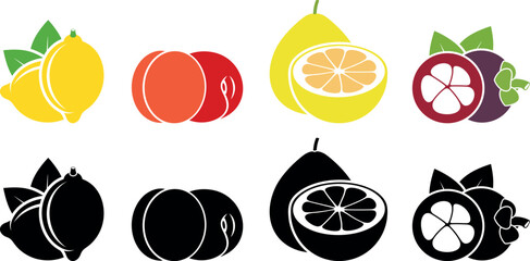 Fruit logo. Isolated fruit on white background