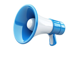 [Transparent Background PNG]3D Illustration of a Blue Megaphone
