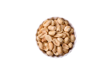 Delicious nutritious peanut in ceramic bowl
