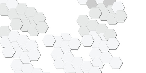 Abstract technology white geometric hexagon on transparent concept design honeycomb shape vector 