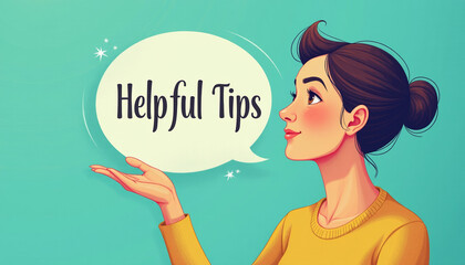 Helpful Tips Illustration of a Woman