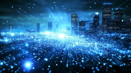 Futuristic City Network Abstract Illustration