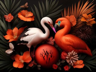 Fototapeta premium Diverse Fauna Depositing Olfactory Scent Markings to Establish Territory with Vintage Botanical Influence Vector Graphic with Sharp Focus and Muted Tones on Lush Botanical Backdrop