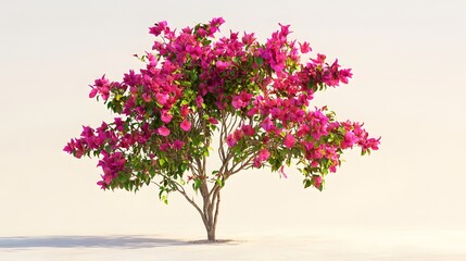 Fototapeta premium A vibrant bougainvillea tree blossoms beautifully