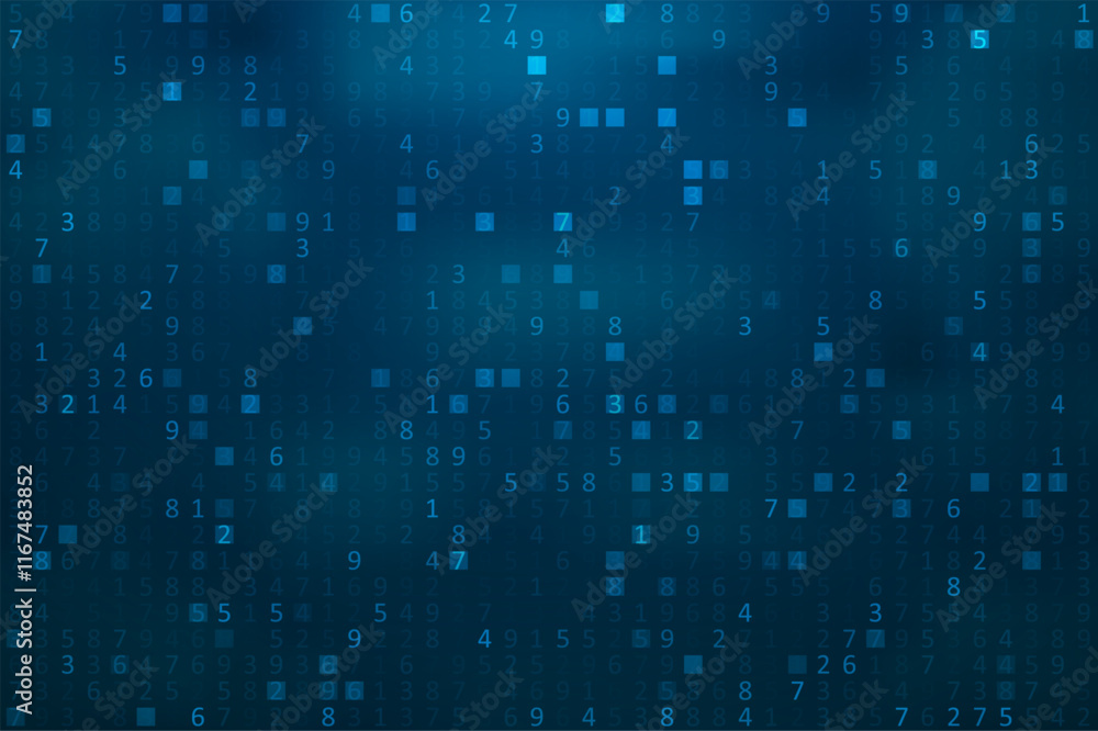 Poster big data transfer concepts in internet. abstract virtual stream. flowing digital code. storage cloud