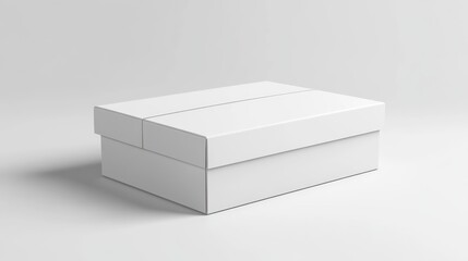 Fototapeta premium A simple, modern white box with a lid, suitable for storage or packaging.