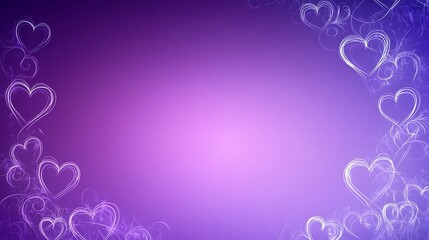 Purple Background With Swirling White Hearts Design