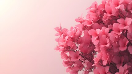 Fototapeta premium Pink Flowers Bloom Against Soft Background