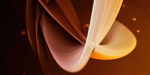 Elegant swirling shapes with warm gradients in brown and beige tones