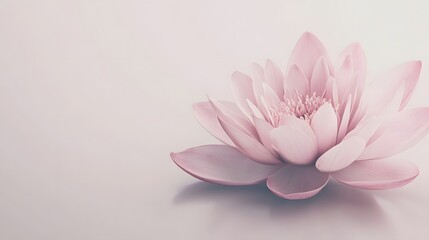 A Delicate Pink Lotus Flower Blossom Close Up
