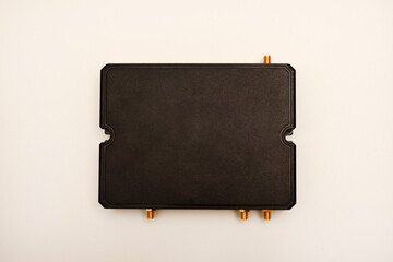 GSM modem. An Internet station with a SIM card. A black router on a white background.