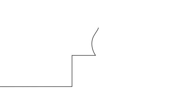 Lit block candle continuous line drawing animation