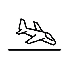 Airplane landing icon vector design in trendy style