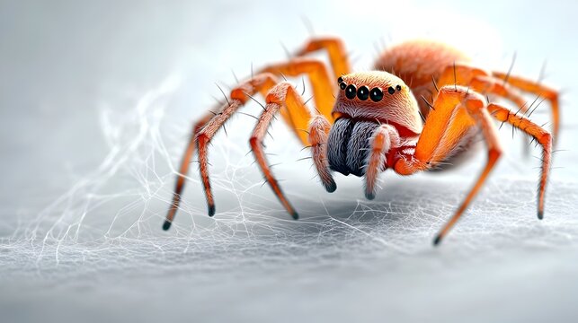 Highly detailed digital depicting the intricate patterns of a spider s web formed through the coordinated movements of the arachnid as it exchanges pheromones