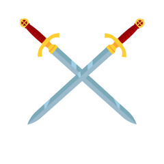two crossed swords - vector illustration