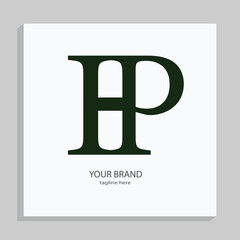 HP letter mark and branding logo design with a leaf. And your best choice.