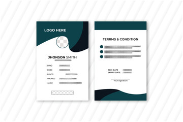 Obraz premium Modern ID card design template. Corporate identity card design. Professional employee id card. Vector