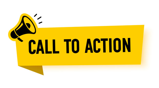 Megaphone with call to action speech bubble. Loudspeaker. Banner for business, marketing and advertising. Vector illustration.