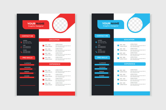 Professional resume business layout, Creative cv template vector minimalist