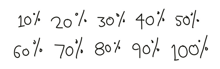 percentage numbers vector silhoutte set