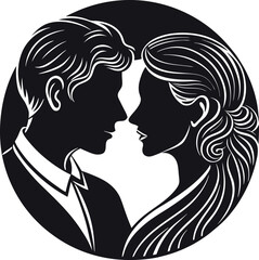 Valentines couple vector silhouette 