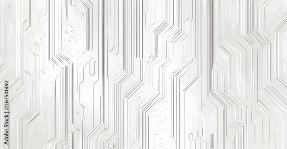 Poster white background with hexagonal patterns and technological elements for a technology