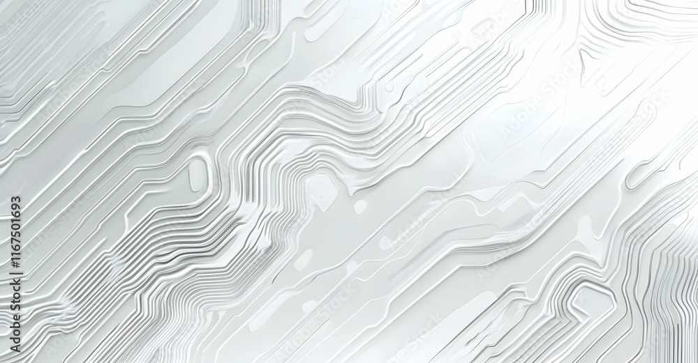 Poster White background with hexagonal patterns and technological elements for a technology