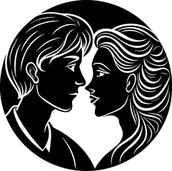 Valentines couple vector silhouette 