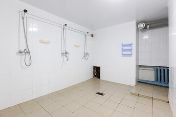 modern bathroom room with toilet and washing machine