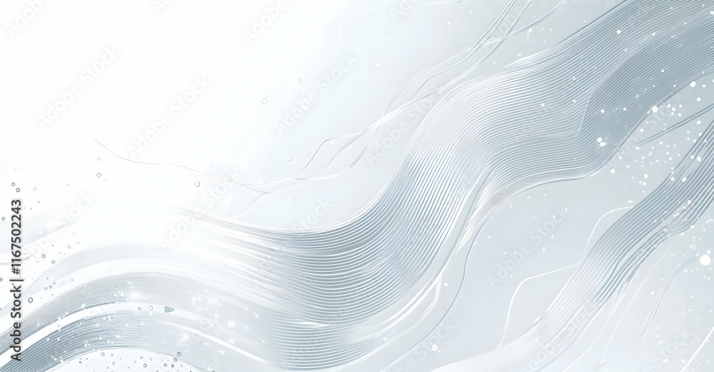 Poster white background with hexagonal patterns and technological elements for a technology