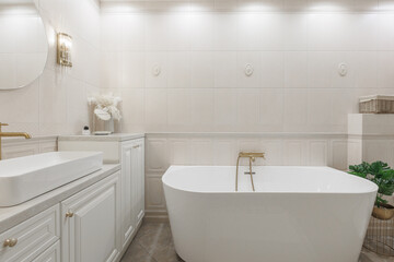 modern bathroom room with toilet and washing machine