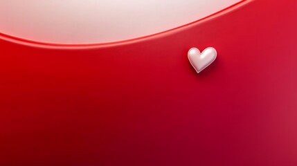 A single white heart on a red background