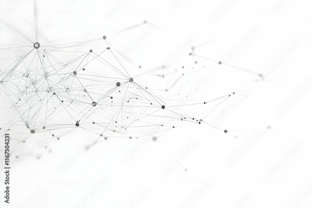 Poster abstract technological background with interconnected dots and lines
