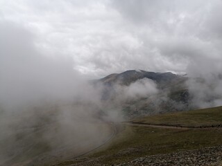 clouds in the mountains