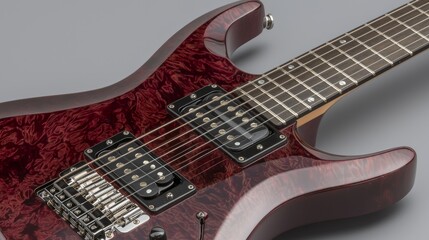 Fototapeta premium Modern Music Technology Close-Up: Intricate Details of Electric Guitar Pickup with Metallic Finish
