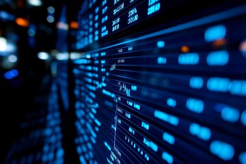 Financial Data Screen Close Up Charts and Numbers