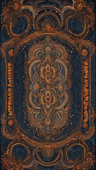 An intricate tapestry-like pattern fusing the rhythmic storytelling of Aboriginal dot painting with the ornate details of Renaissance decorative art.