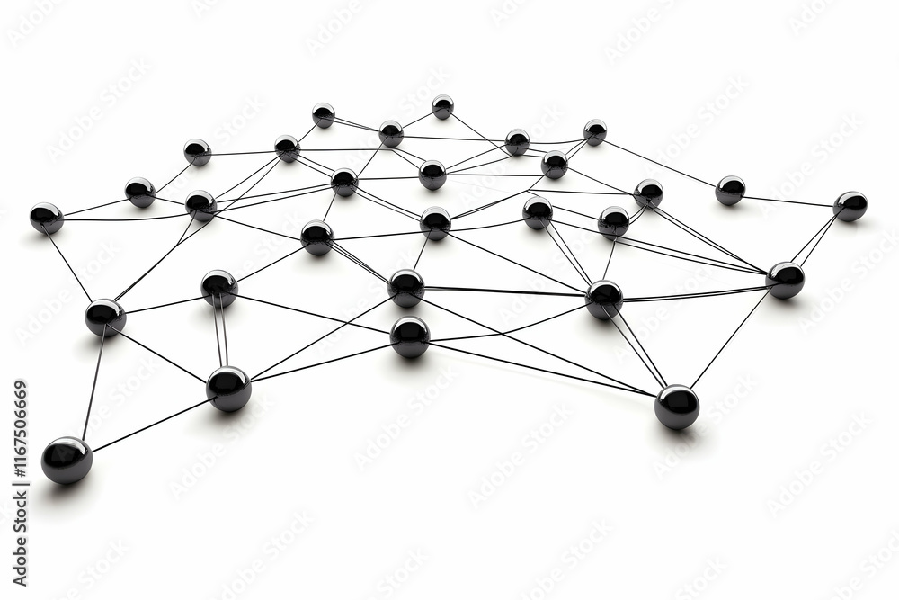 Poster a network of interconnected nodes and lines representing the global digital world, with a white back