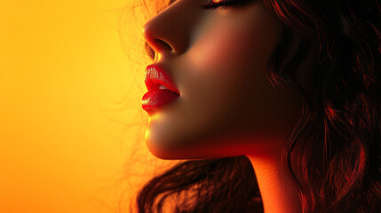 Sensual Woman Profile in Warm Light